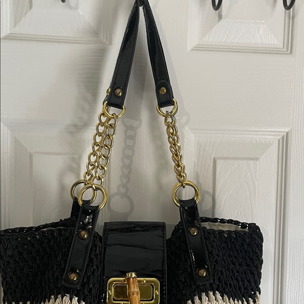 Black and Cream Coastal, Boho Shoulder Bag - Picture 3 of 8